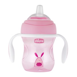 Chicco Transition Cup Soft Silicone Glove 4m+ Pink 200ml