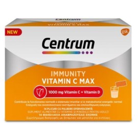 Centrum Immunity Vitamin C Max για Ενέργεια & Ενίσχυση Ανοσοποιητικού 14 φακελάκια αναβράζουσας σκόνης