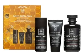 Apivita Gentlemen Only Κρέμα Προσώπου-Ματιών Κάρδαμο & Πρόπολη 50 ml + Σαμπουάν–Αφρόλουτρο 250 ml + Μαύρο Gel Καθαρισμού 50 ml
