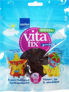 Intermed Vitafix Immuno Gummies Raspberry Flavored Gummies Bag 60 pieces