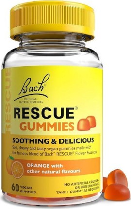 Dr Bach Rescue Gummies Soothing & Delicious Γεύση Πορτοκάλι 60 vega...
