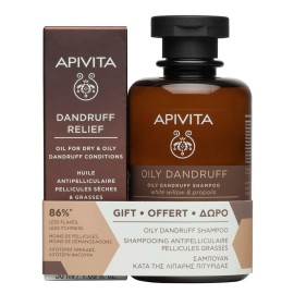 Apivita Dandruff Relief Oil 50 ml + Gift Oily Dandruff Shampoo White Willow & Propolis 250 ml