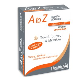 Health Aid A to Z Iodine & Iron Free 30 tablets