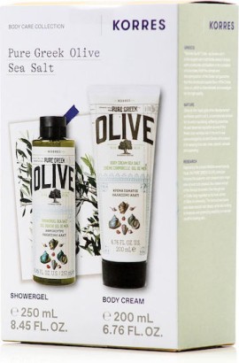 Korres Pure Greek Olive Sea Salt Shower Gel 250 ml + Body Cream 200 ml