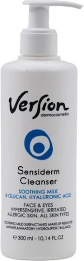 Version Sensiderm Cleanser Soothing Milk, Λεπτόρρευστο Γαλάκτωμα Καθαρισμού & Ντεμακιγιάζ Προσώπου και Ματιών 300ml