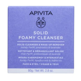 Apivita Solid Foamy Cleanser Face & Eyes Μπάρα Καθαρισμού & Ντεμακιγιάζ 80 gr