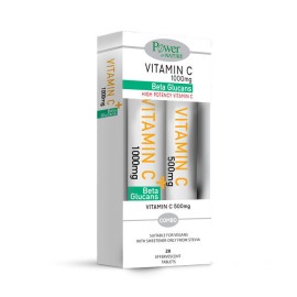 Power of Nature Vitamin C 1000 mg + Beta Glucans 20 αναβράζοντα δισκία + Power of Nature Vitamin C 500 mg 20 αναβράζοντα δισκία