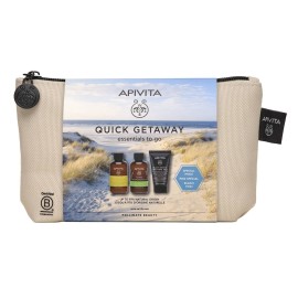 Apivita Quick Getaway Essentials to Go Gentle Daily Shampoo 75 ml + Mountain Tea Shower Gel 75 ml + Black Cleansing Gel 50 ml