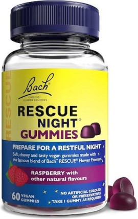 Dr Bach Rescue Night Gummies Γεύση Raspberry 60 vegan ζελεδάκια