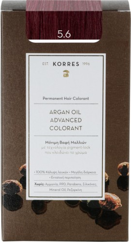 Korres Argan Oil Advanced Colorant 5.6 Καστανό Ανοιχτό Κόκκινο 50ml