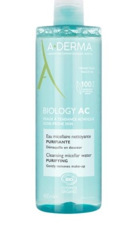 A-Derma Biology AC Cleansing Micellar Water Νερό Καθαρισμού & Ντεμακιγιάζ με Μικύλλια 400 ml