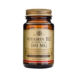Solgar Vitamin B2 Riboflavin 100mg 100 Veg Caps – Βιταμίνη Β2 για Ε...