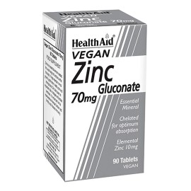 Health Aid Zinc Gluconate 70 mg vegan 90 tabs