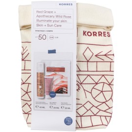 Korres Red Grape Κόκκινο Σταφύλι Αντηλιακή Κρέμα Προσώπου με Διάφανη Λάμψη SPF50 50 ml + 2 Δώρα