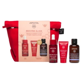 Apivita Promo Beevine Elixir με Beevine Elixir Serum Ορός Προσώπου για Σύσφιξη & κατά των Ρυτίδων, 30ml & Δώρο Κρέμα Προσώπου Σύσφιξης & κατά των Ρυτίδων, 15ml, Αφρό Καθαρισμού, 75ml & Nεσεσέρ, 1τεμ, 1σετ