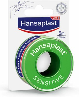 Hansaplast Αυτοκόλλητη Επιδεσμική ταινία Sensitive 2,50 cm X 5 m 1 τμχ