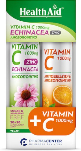 Health Aid Echinacea + Zinc + Vit. C 1000mg Lime 20 αναβράζοντα δισ...
