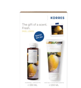 Korres Basil Lemon Gift Set Βασιλικός Λεμόνι Αφρόλουτρο 250 ml + Γαλάκτωμα Σώματος 200 ml