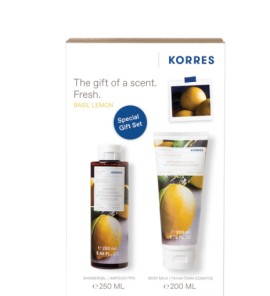 Korres Basil Lemon Gift Set Basilic Lemon Shower Gel 250 ml + Body Lotion 200 ml