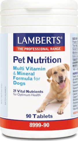 Lamberts Pet Nutrition Multi Vitamin & Mineral Formula For Dogs, Συμπληρωματική Ζωοτροφή για Σκύλους 90Tabs