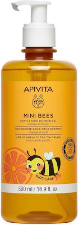 Apivita Mini Bees Gentle Kids Shower Gel Orange & Honey Gentle Shower Gel for Children 500 ml