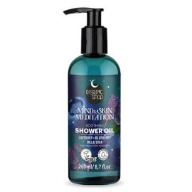 Organic Shop Dreamy Night Χαλαρωτικό Λάδι Ντους Mind & Skin Meditation με Λεβάντα, Blueberry & Μελατονίνη για  Βαθιά Θρέψη, 260ml