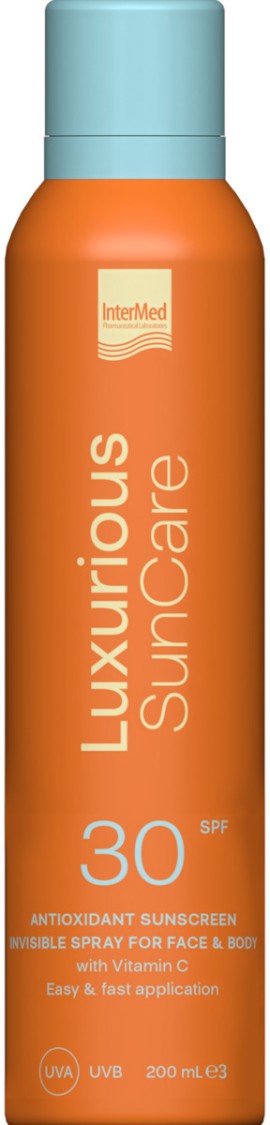 Intermed Luxurious Sun Care Antioxidant Sunscreen Invisible Spray Face & Body SPF30 200 ml