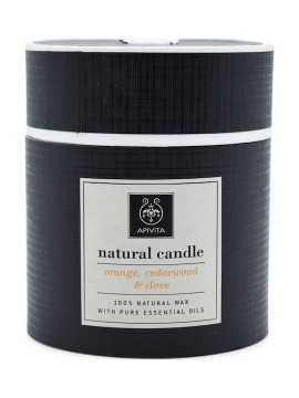 Apivita Natural Candle Orange, Cedarwood & Clove Φυσικό Αρωματικό Κερί 235g