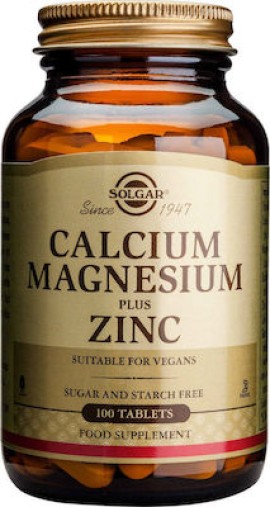 Solgar Calcium Magnesium Plus Zinc 100 tablets