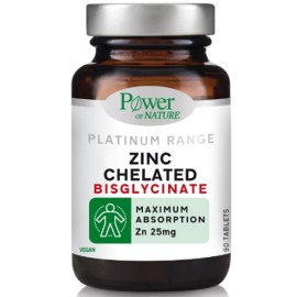 Power of Nature Platinum Range Zinc Chelated Bisglycinate 25 mg Veg...