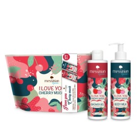 Messinian Spa I Love You Cherry Much Pochette Σετ Περιποίησης για Ενυδάτωση με Αφρόλουτρο & Κρέμα Σώματος