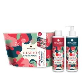 Messinian Spa I Love You Cherry Much Pochette Σετ Περιποίησης για Ενυδάτωση με Αφρόλουτρο & Κρέμα Σώματος