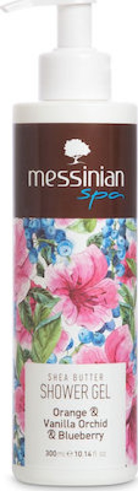 Messinian Spa Shower Gel, Orange & Vanilla Orchid & Blueberry Shower Gel 300ml