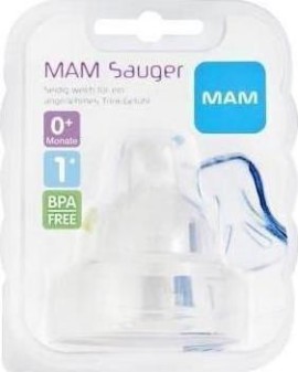 Mam Small Flow Silicone Nipple Size 1+ 0pc
