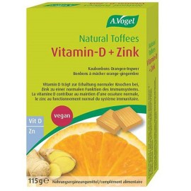 A.Vogel Immune Toffees Orange Vitamin-D & Zinc Candies with Orange & Ginger Flavor, 115g