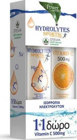 Power Health Hydrolytes Sports with Stevia & Vitamin C 500mg 20 + 20 αναβράζοντα δισκία