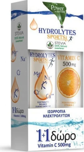 Power Health Hydrolytes Sports with Stevia & Vitamin C 500mg 20 + 20 effervescent tablets