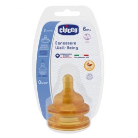 Chicco Original Touch Food Flow Rubber Teats for 6+ months 2pcs